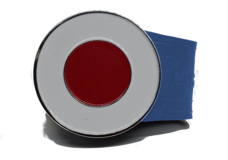 Load image into Gallery viewer, Japanese Flag golf ball marker on a Blue InfusenClip™
