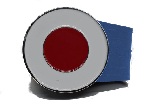 Japanese Flag golf ball marker on a Blue InfusenClip™