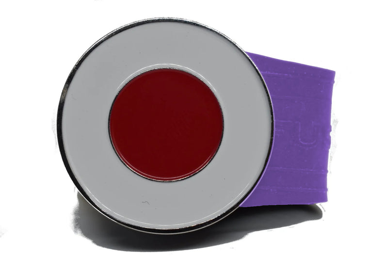 Load image into Gallery viewer, Japanese Flag golf ball marker on a Purple InfusenClip™
