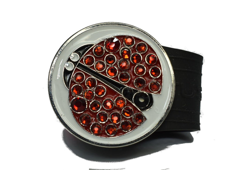 Load image into Gallery viewer, Ladybug golf ball marker on a Black InfusenClip™
