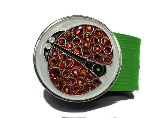 Ladybug golf ball marker on a Green InfusenClip™