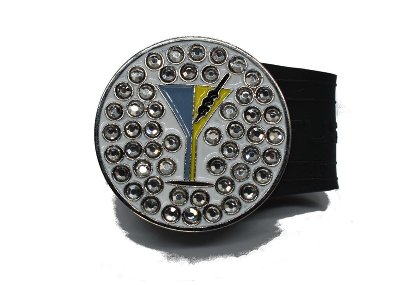 Load image into Gallery viewer, Martini golf ball marker on a Black InfusenClip™

