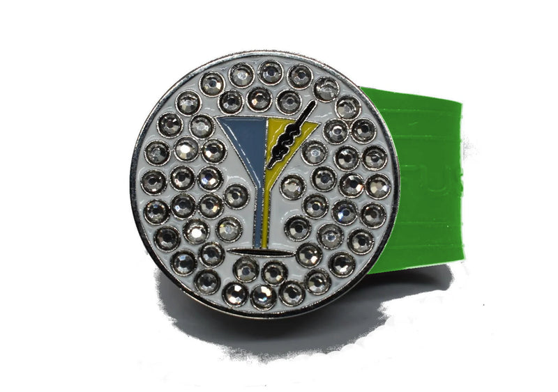 Load image into Gallery viewer, Martini golf ball marker on a Green InfusenClip™
