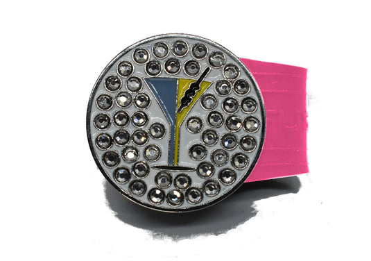 Martini golf ball marker on a Pink InfusenClip™