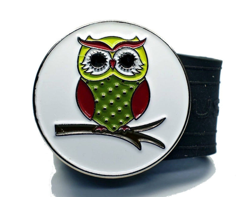Load image into Gallery viewer, Owl golf ball marker on a Black InfusenClip™
