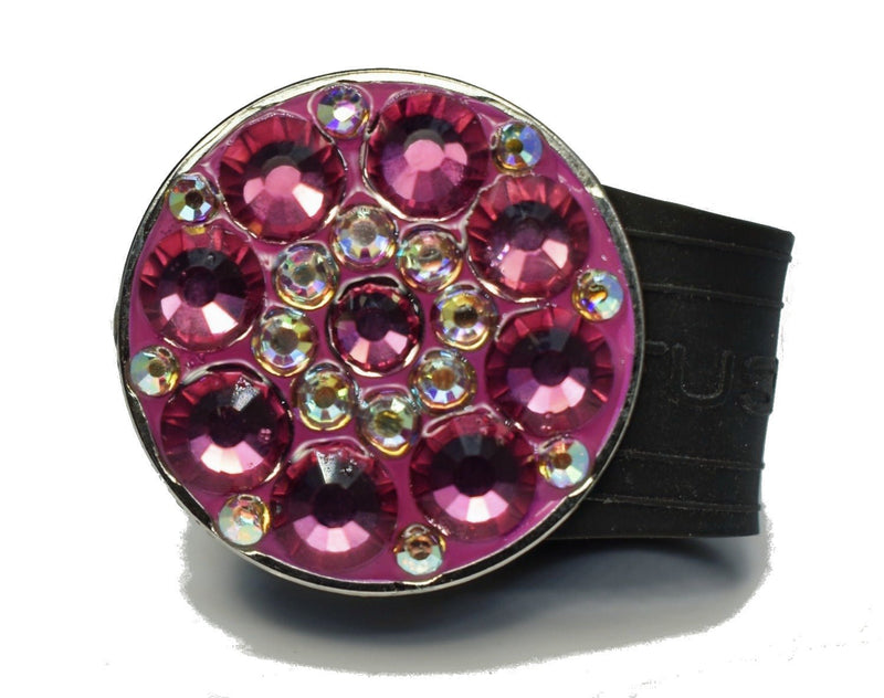 Load image into Gallery viewer, Pink Rhinestones golf ball marker on a Black InfusenClip™
