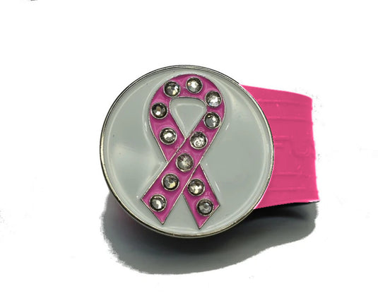Pink Ribbon golf ball marker on a Pink InfusenClip™