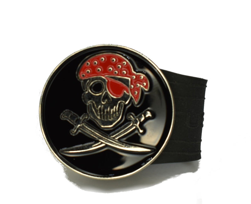 Load image into Gallery viewer, Pirate golf ball marker on a Black InfusenClip™
