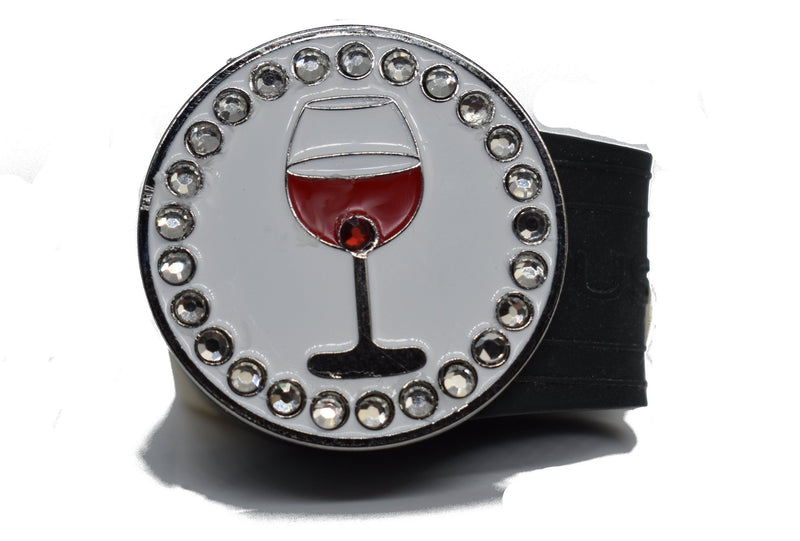 Load image into Gallery viewer, Red Wine golf ball marker on a Black InfusenClip™
