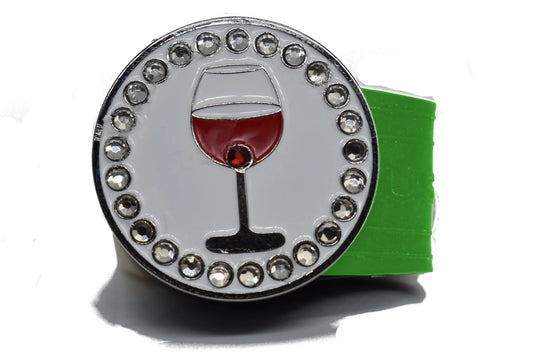 Red Wine golf ball marker on a Green InfusenClip™
