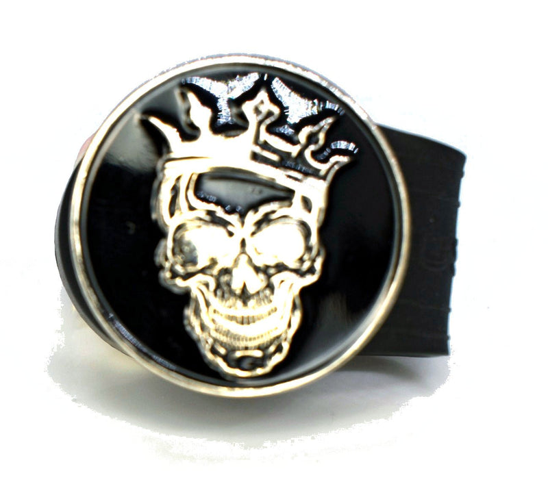 Load image into Gallery viewer, Skull with Crown golf ball marker on a Black InfusenClip™
