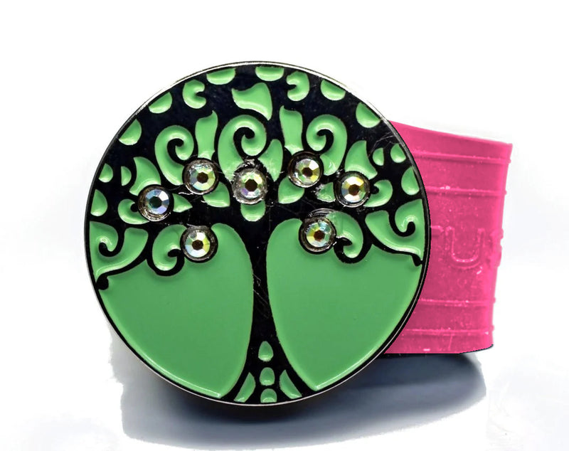 Load image into Gallery viewer, Tree golf ball marker on a Pink InfusenClip™
