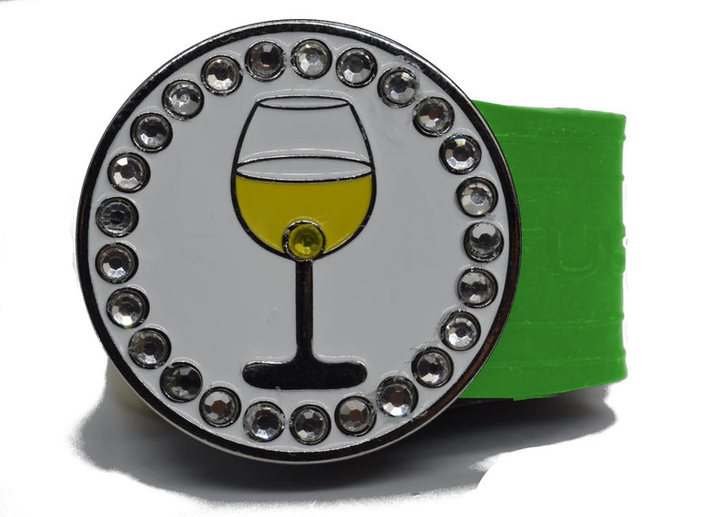 Load image into Gallery viewer, White Wine golf ball marker on a Green InfusenClip™
