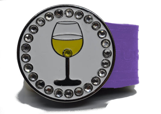White Wine golf ball marker on a Purple InfusenClip™