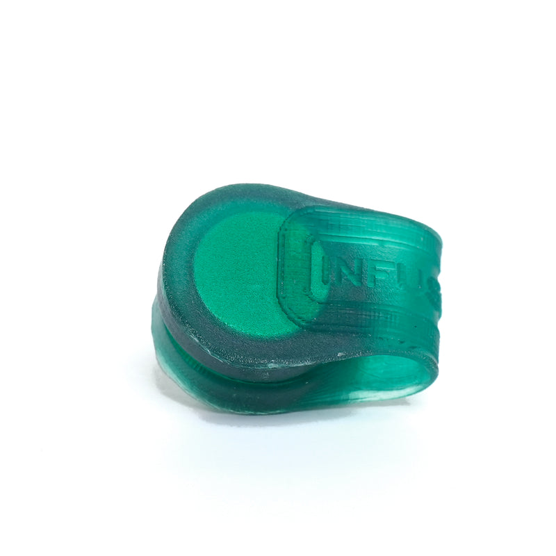 Load image into Gallery viewer, Green InfusenClip in the closed position. InfusenClips feature a natural vanilla scent, designed to effectively keep bugs away. Ideal for people who prefer alternatives to DEET for warding off insects.
